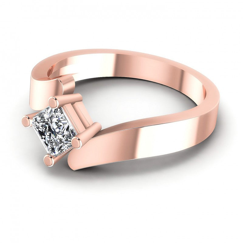 Round Cut Diamonds Solitaire Ring in 18KT Rose Gold