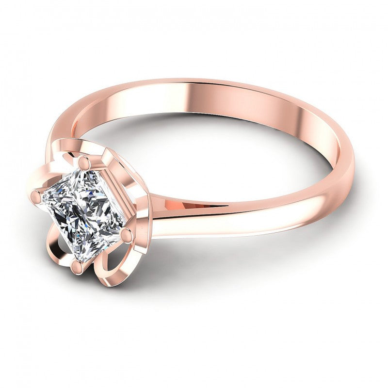 Round Cut Diamonds Solitaire Ring in 18KT Rose Gold