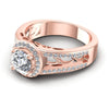 Round Diamonds 0.75CT Halo Ring in 18KT Rose Gold