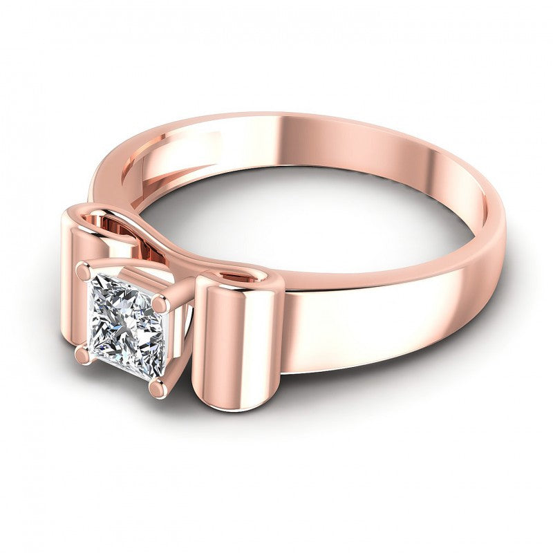 Round Cut Diamonds Solitaire Ring in 18KT Rose Gold