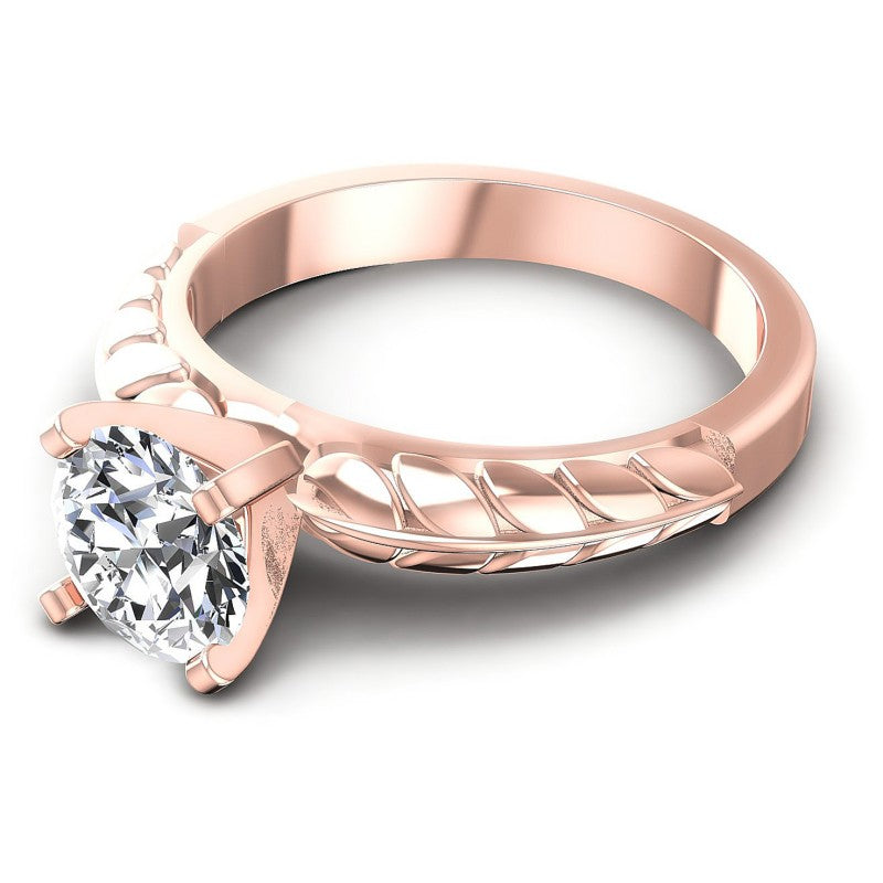 Round Cut Diamonds Solitaire Ring in 18KT Rose Gold