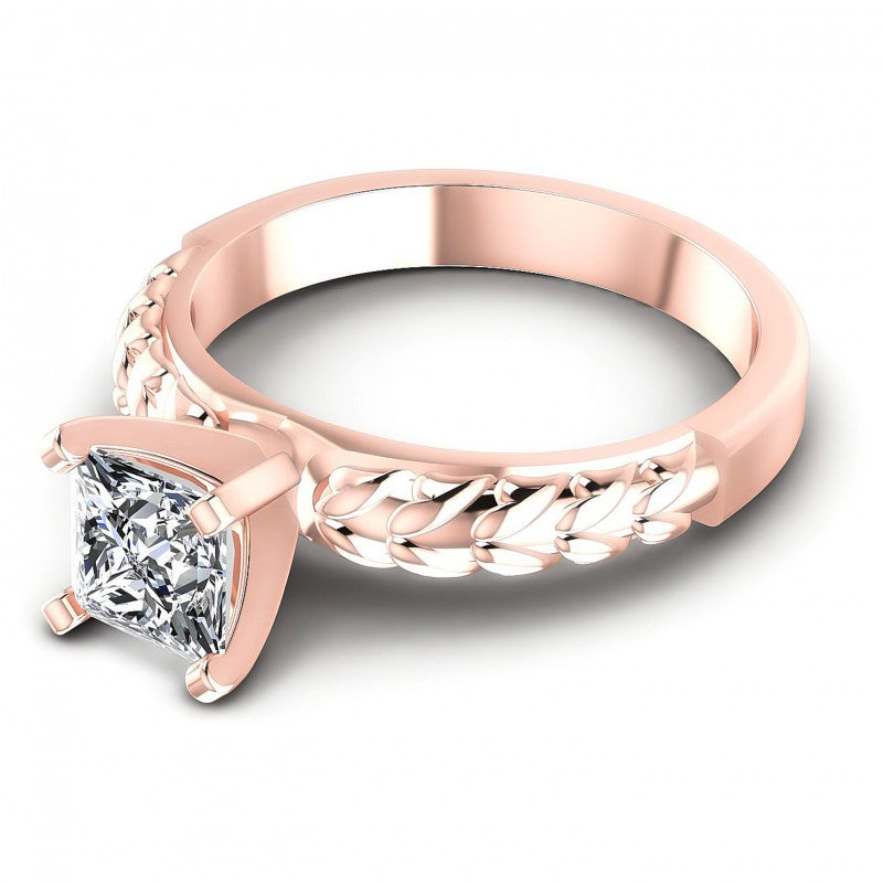 Round Cut Diamonds Solitaire Ring in 18KT Rose Gold