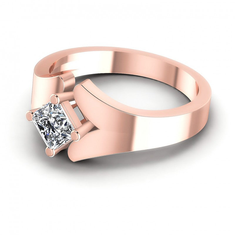 Round Cut Diamonds Solitaire Ring in 18KT Rose Gold