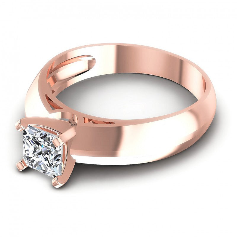 Round Cut Diamonds Solitaire Ring in 18KT Rose Gold