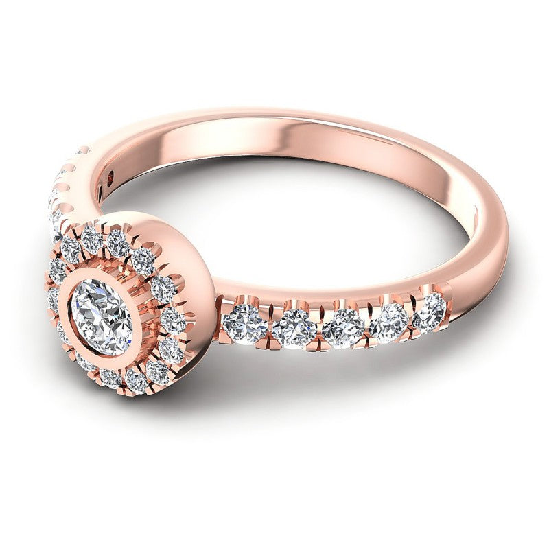Round Diamonds 0.80CT Halo Ring in 18KT Rose Gold