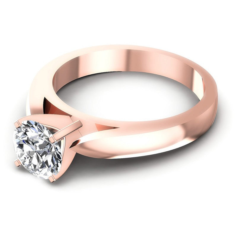 Round Cut Diamonds Solitaire Ring in 18KT Rose Gold