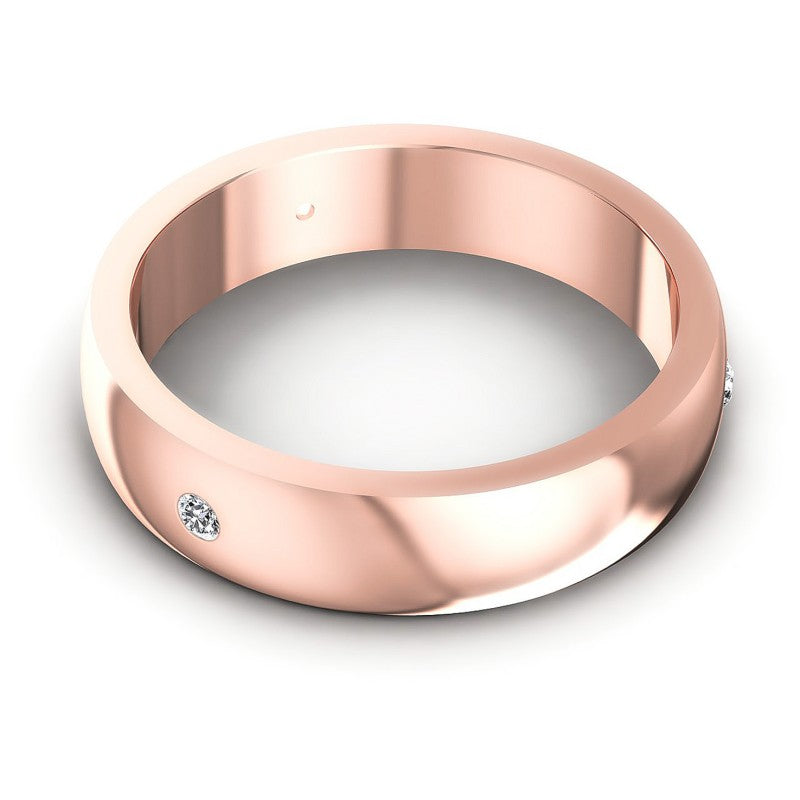 Round Cut Diamonds Wedding Band in 18KT Rose Gold