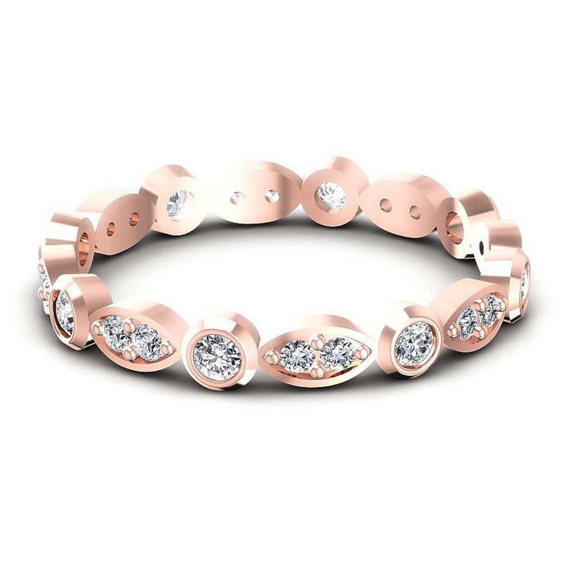 Round Cut Diamonds Eternity Ring in 18KT Rose Gold