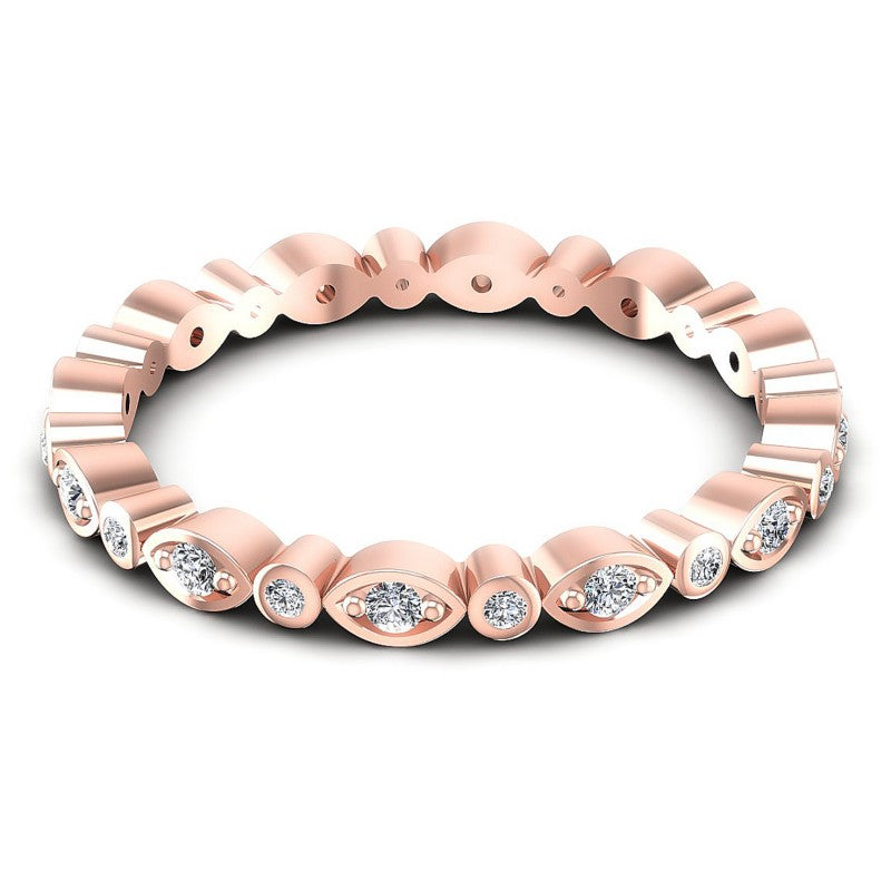 Round Cut Diamonds Eternity Ring in 18KT Rose Gold