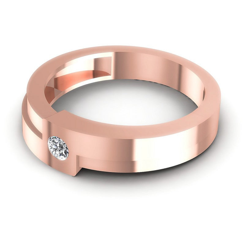 Round Cut Diamonds Mens Ring in 18KT Rose Gold