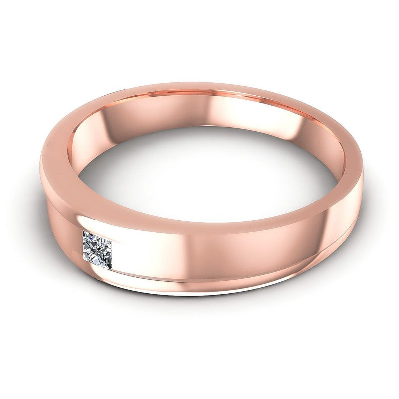 Princess Cut Diamonds Mens Ring in 18KT Rose Gold