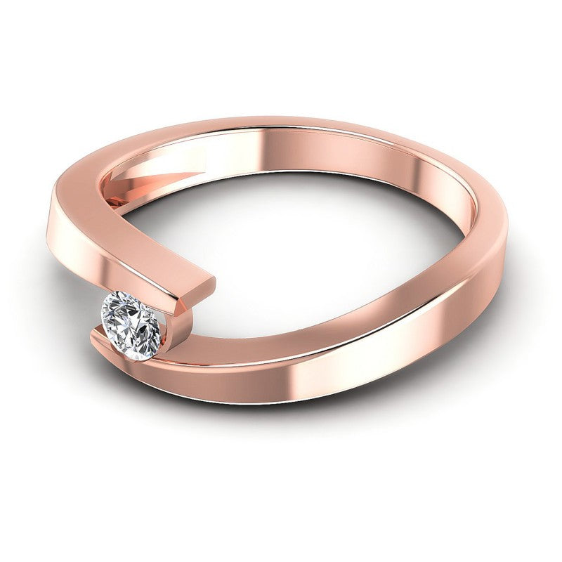 Round Cut Diamonds Mens Ring in 18KT Rose Gold