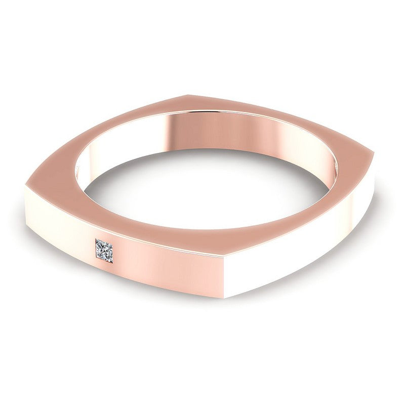 Round Cut Diamonds Mens Ring in 18KT Rose Gold
