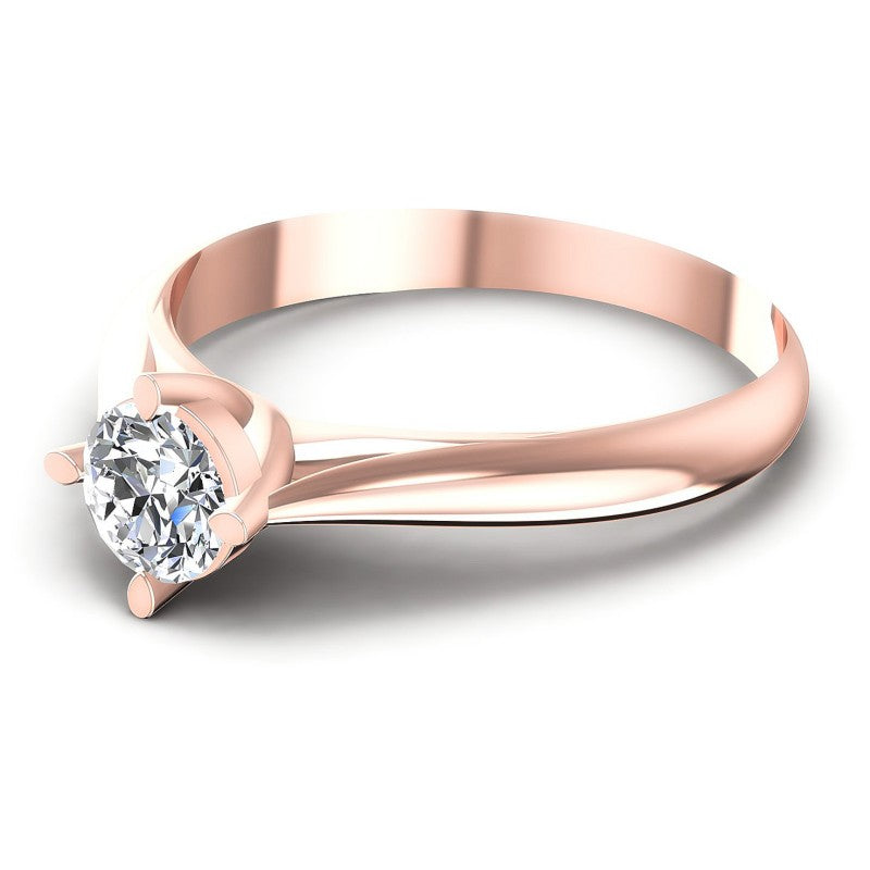 Round Diamonds 0.35CT Solitaire Ring in 18KT Rose Gold
