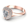Round and Heart Diamonds 0.65CT Halo Ring in 18KT Rose Gold