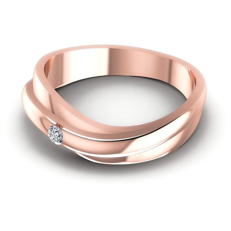 Round Cut Diamonds Mens Ring in 18KT Rose Gold