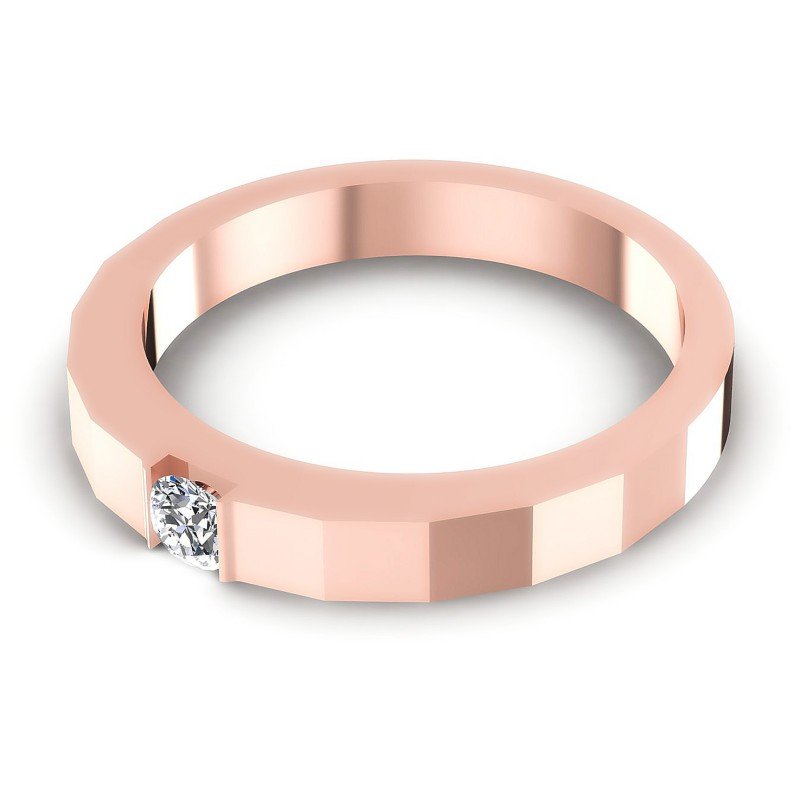 Round Cut Diamonds Mens Ring in 18KT Rose Gold