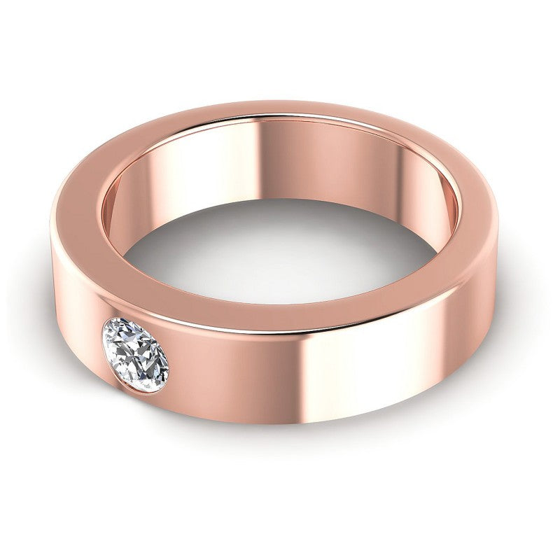 Round Cut Diamonds Mens Ring in 18KT Rose Gold