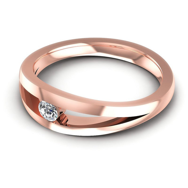 Round Cut Diamonds Mens Ring in 18KT Rose Gold
