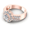 Princess and Round Diamonds 1.40CT Halo Ring in 18KT Rose Gold
