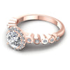 Round Diamonds 0.65CT Halo Ring in 18KT Rose Gold