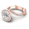 Round Diamonds 1.00CT Halo Ring in 18KT Rose Gold