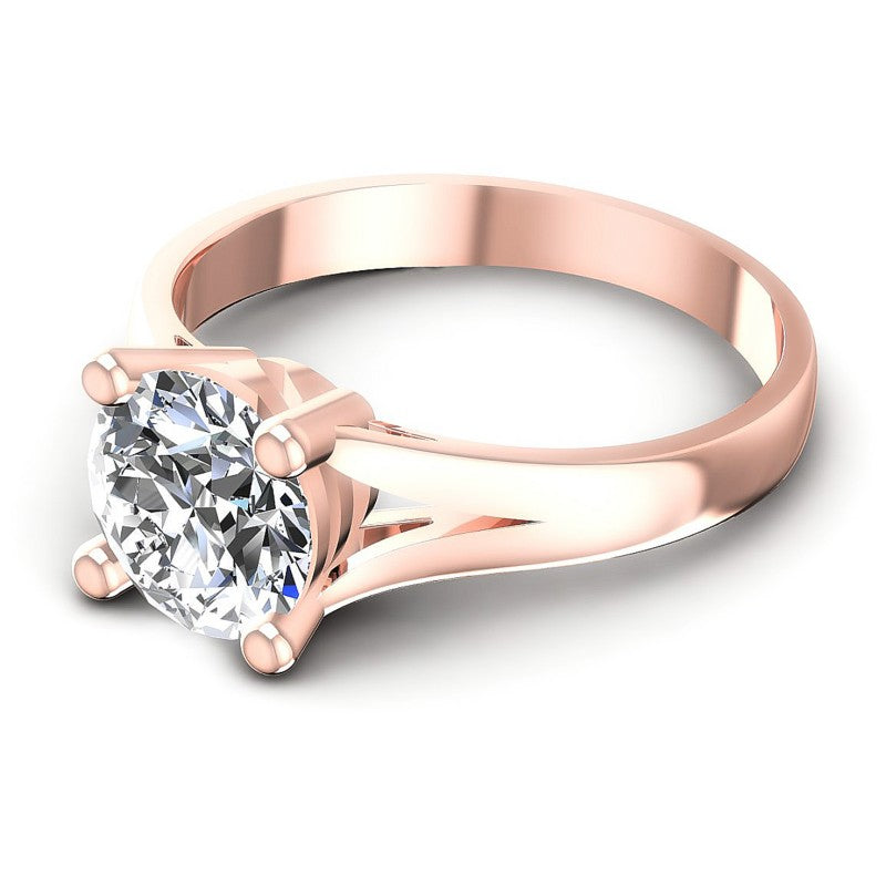 Round Diamonds 0.35CT Solitaire Ring in 18KT Rose Gold