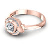 Round Diamonds 0.45CT Halo Ring in 18KT Rose Gold