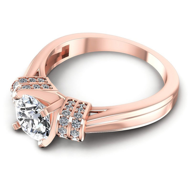 Round Diamonds 0.65CT Engagement Ring in 18KT Rose Gold