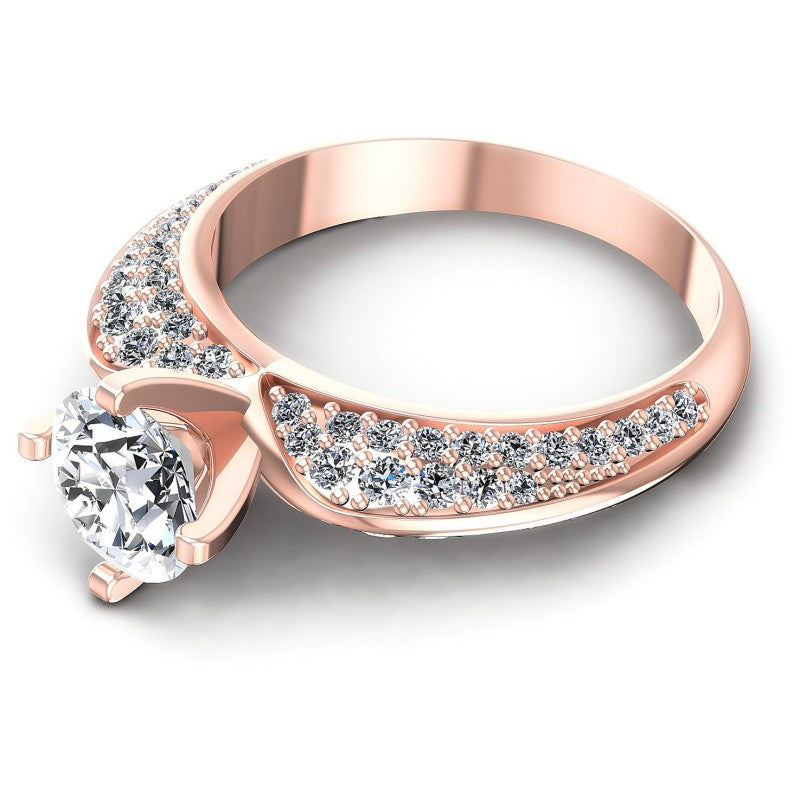 Round Diamonds 1.00CT Engagement Ring in 18KT Rose Gold