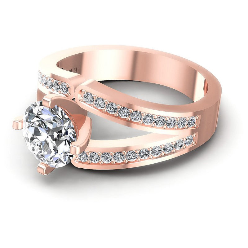 Round Diamonds 0.65CT Engagement Ring in 18KT Rose Gold