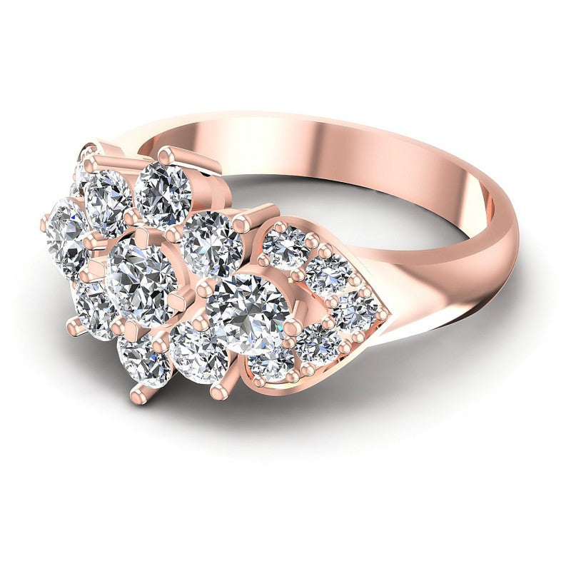 Round Diamonds 1.70CT Fashion Ring in 18KT Rose Gold