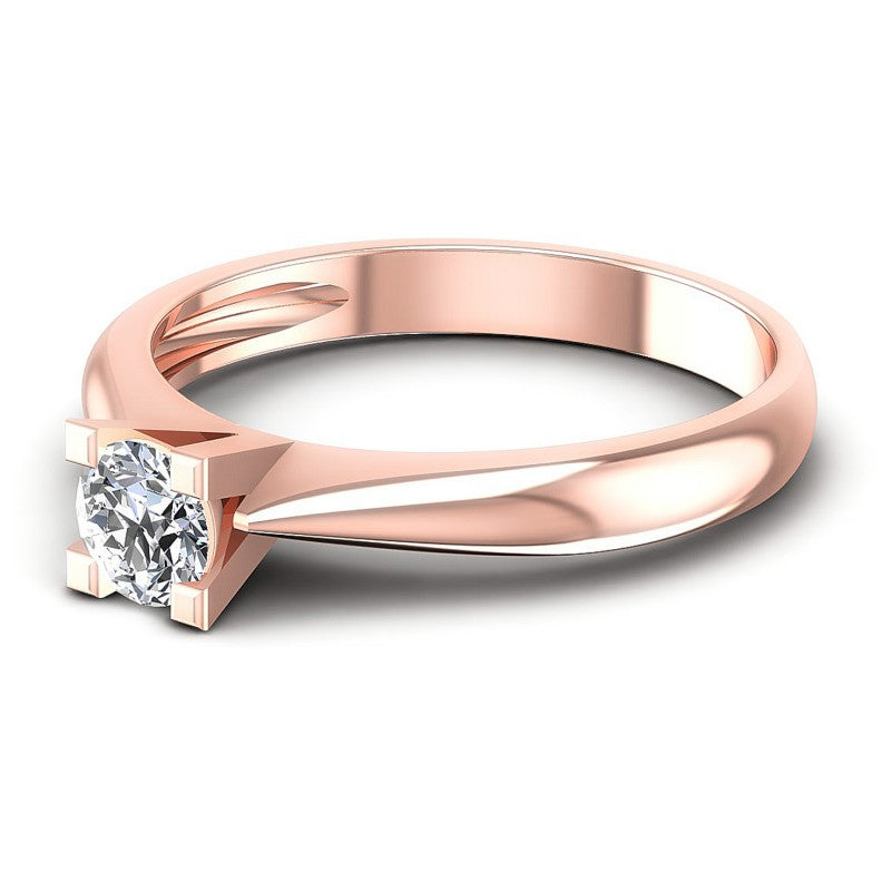 Round Diamonds 0.35CT Solitaire Ring in 18KT Rose Gold