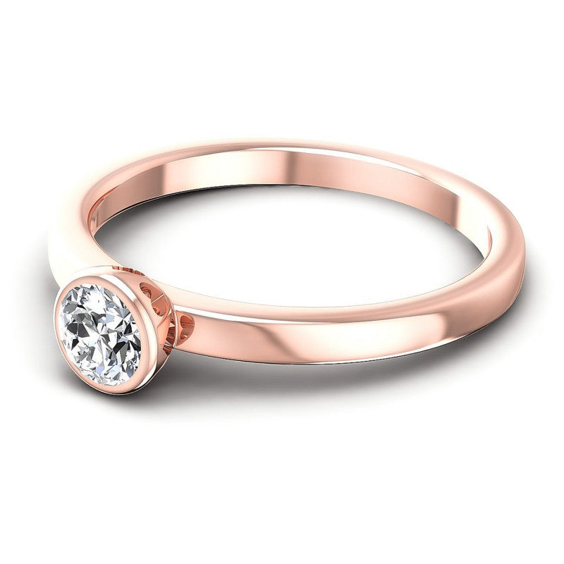 Round Diamonds 0.35CT Solitaire Ring in 18KT Rose Gold