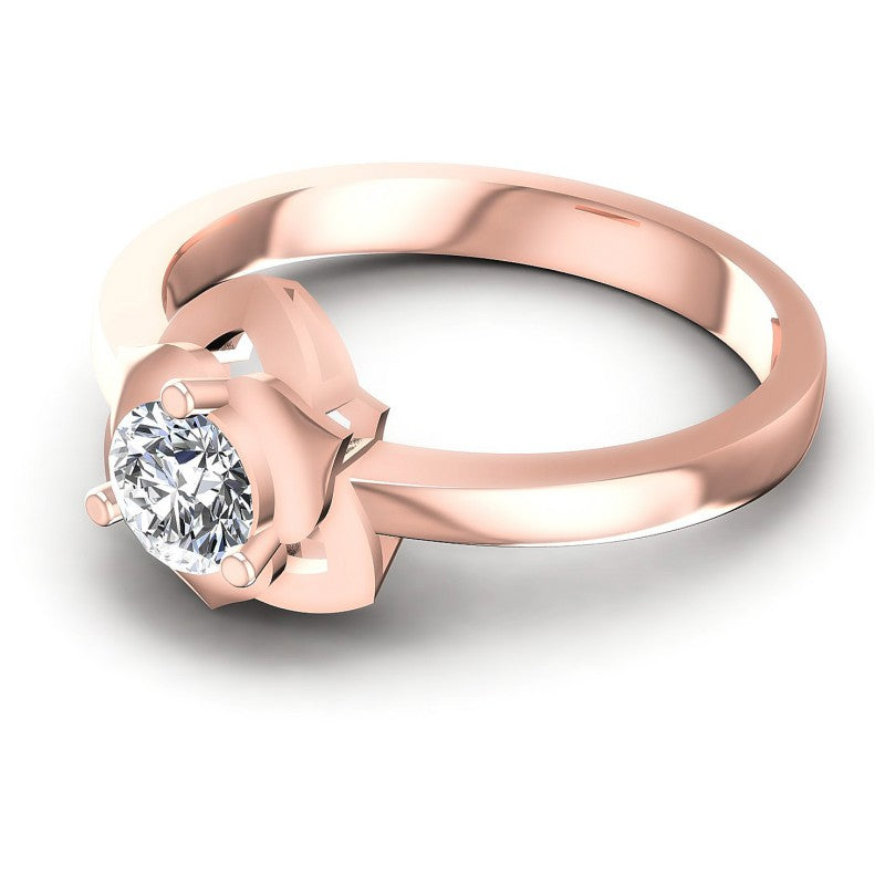 Round Diamonds 0.35CT Solitaire Ring in 18KT Rose Gold