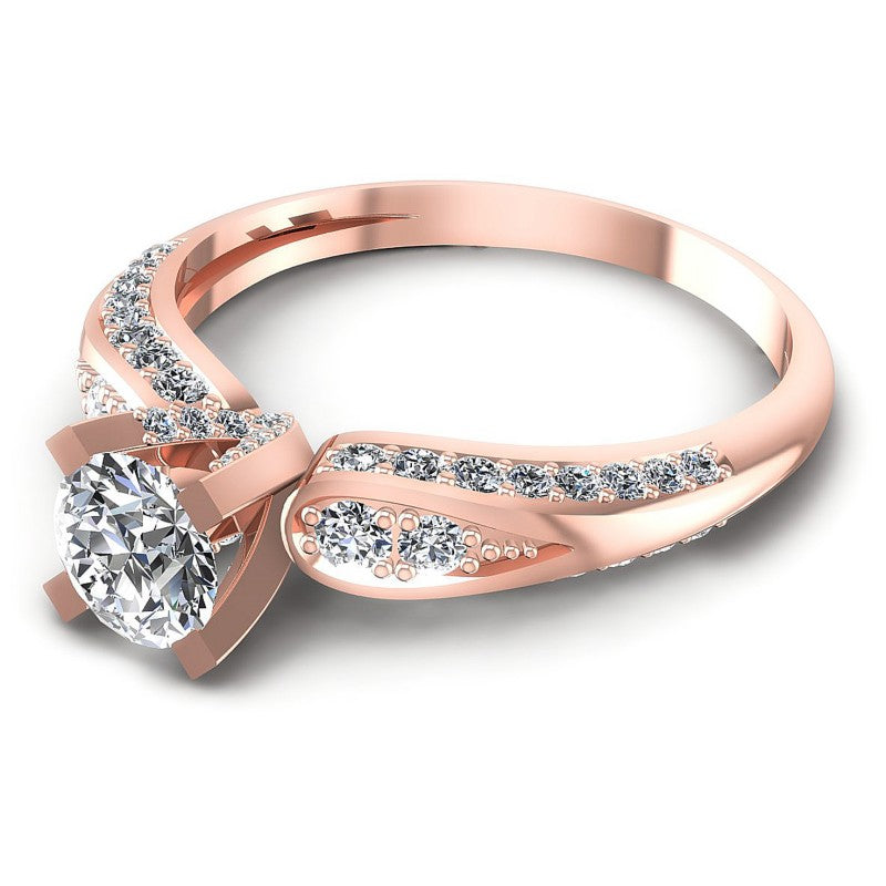 Round Diamonds 0.85CT Engagement Ring in 18KT Rose Gold