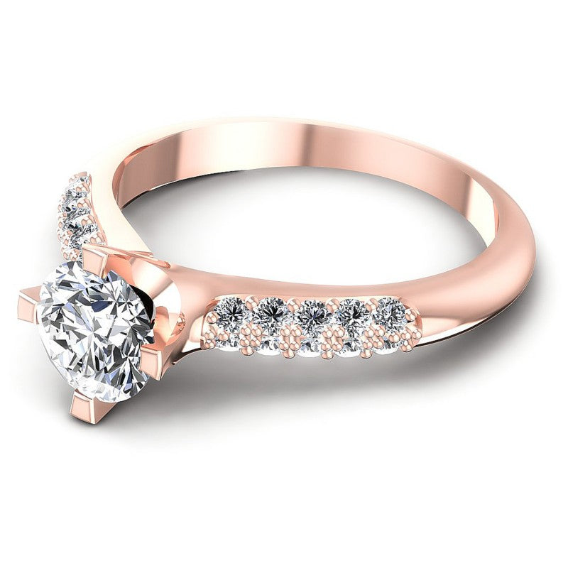 Round Diamonds 0.70CT Engagement Ring in 18KT Rose Gold