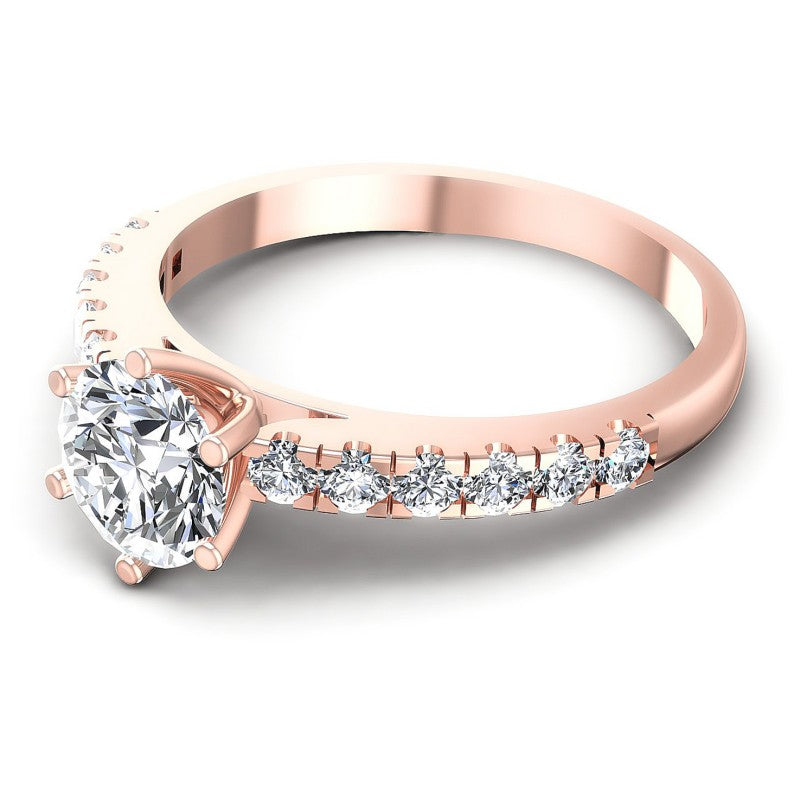 Round Diamonds 0.80CT Engagement Ring in 18KT Rose Gold