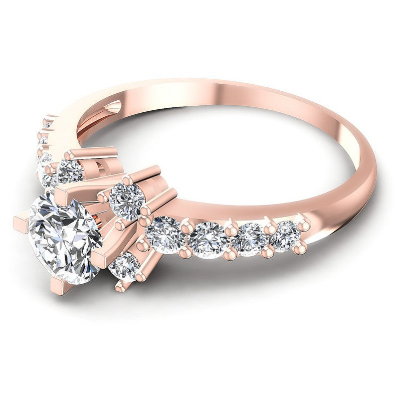 Round Diamonds 0.75CT Engagement Ring in 18KT Rose Gold