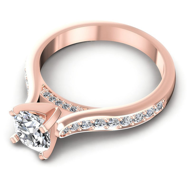 Round Diamonds 0.85CT Engagement Ring in 18KT Rose Gold
