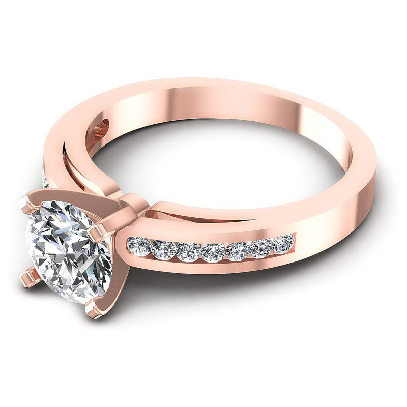 Round Diamonds 0.55CT Engagement Ring in 18KT Rose Gold
