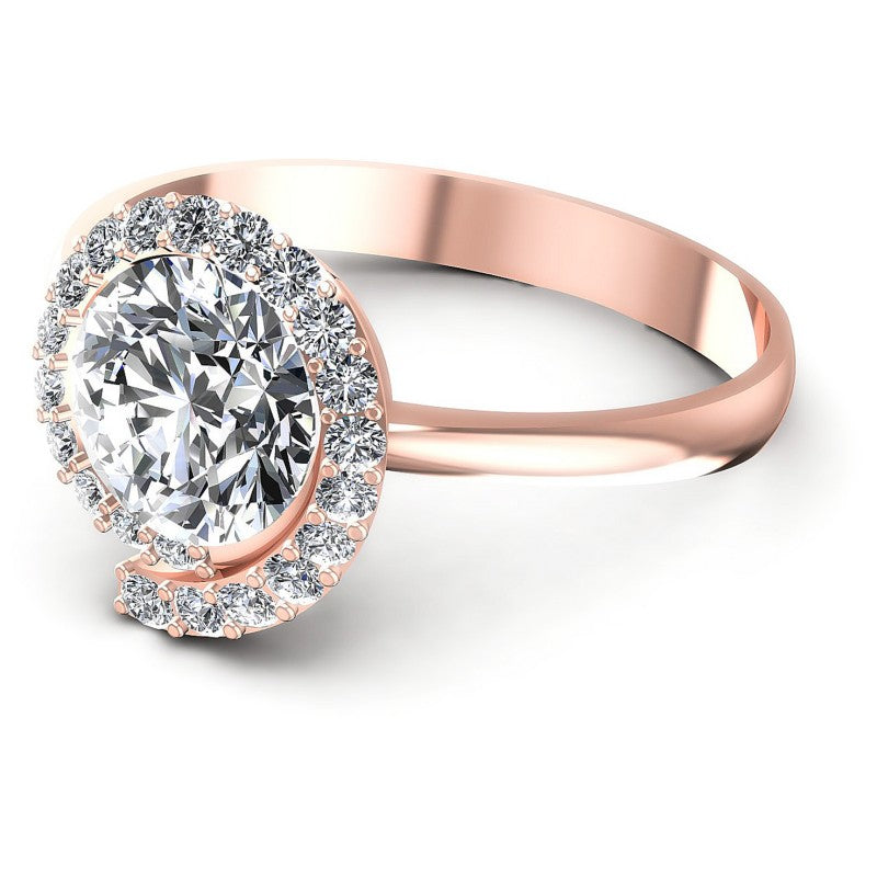 Round Diamonds 0.65CT Halo Ring in 18KT Rose Gold