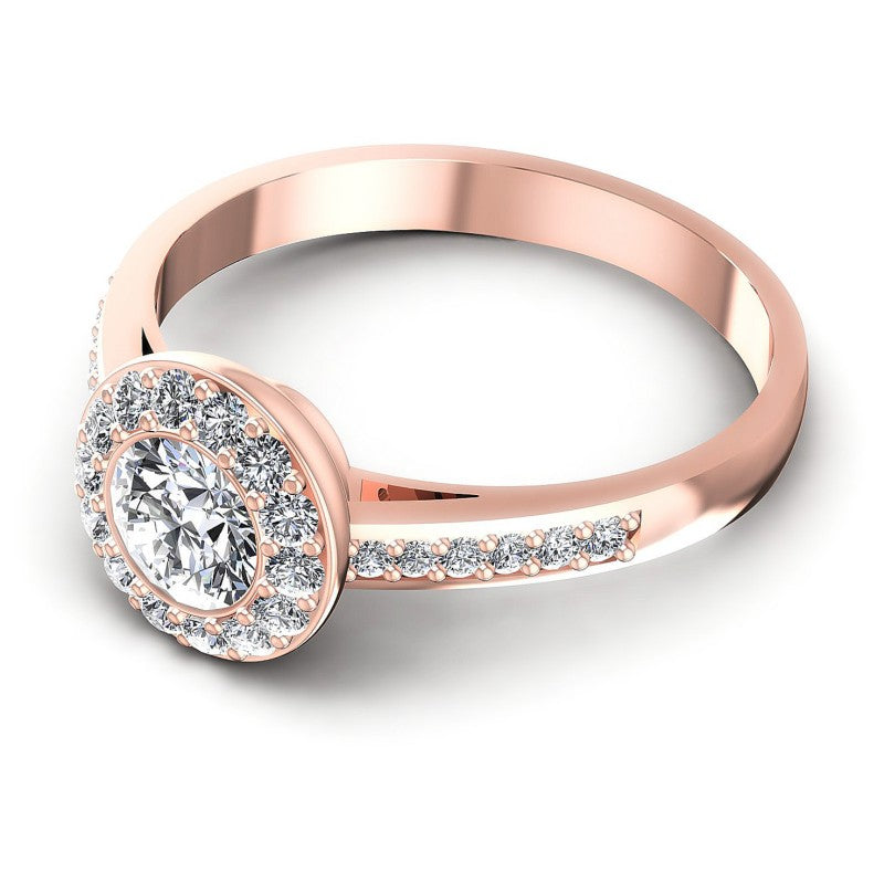 Round Diamonds 0.75CT Halo Ring in 18KT Rose Gold
