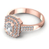 Round and Emerald Diamonds 0.95CT Halo Ring in 18KT Rose Gold
