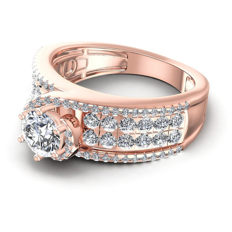 Round Diamonds 1.35CT Engagement Ring in 18KT Rose Gold
