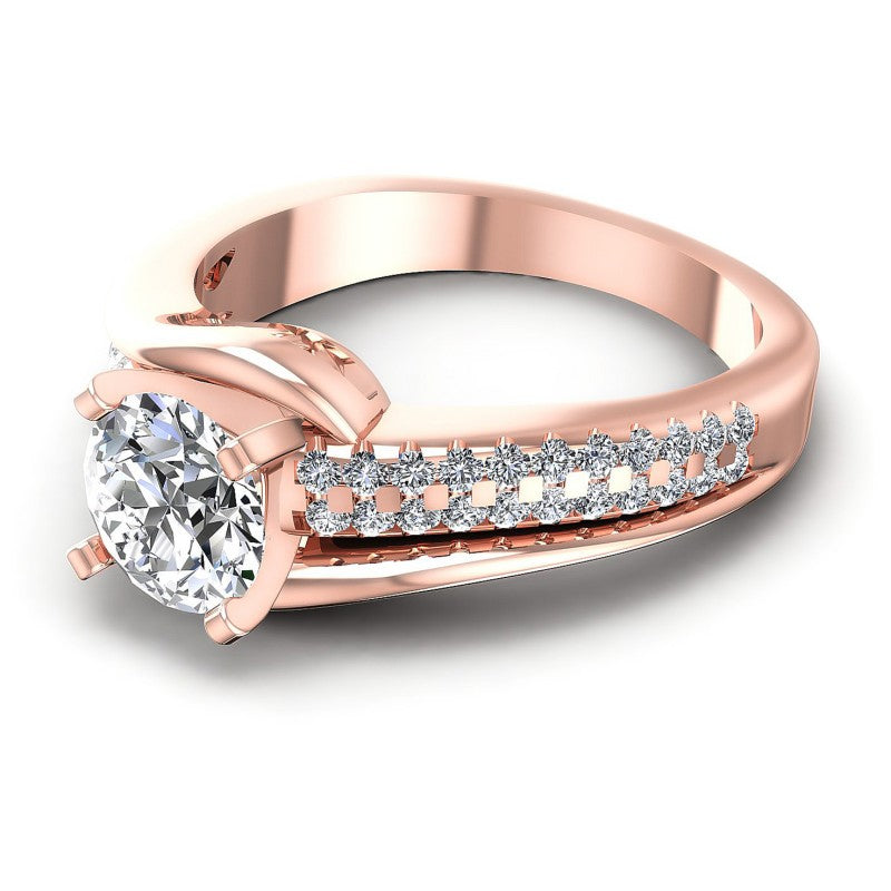 Round Diamonds 0.75CT Engagement Ring in 18KT Rose Gold