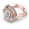 Round and Oval Diamonds 0.80CT Halo Ring in 18KT Rose Gold
