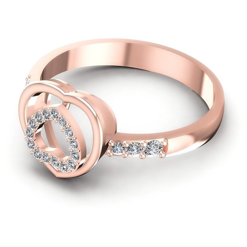 Round Diamonds 0.25CT Fashion Ring in 18KT Rose Gold