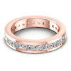 Princess and Round Diamonds 2.10CT Eternity Ring in 18KT Rose Gold
