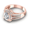 Round and Oval Diamonds 1.85CT Halo Ring in 18KT Rose Gold
